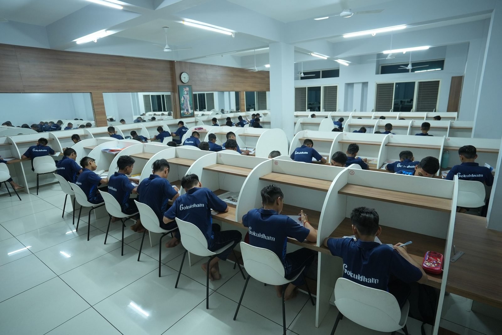 Students studying in a learning lab in India
