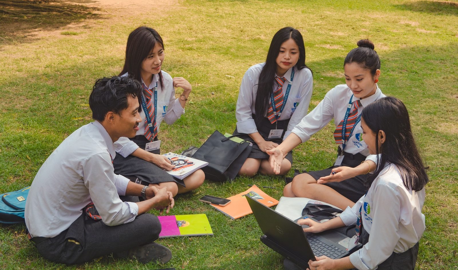 Indian students discussing a group project